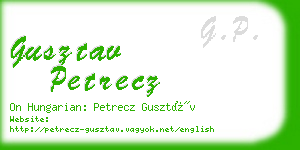 gusztav petrecz business card